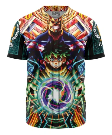 Trippy Deku X All Might My Hero Academia Baseball Jersey Without Piping