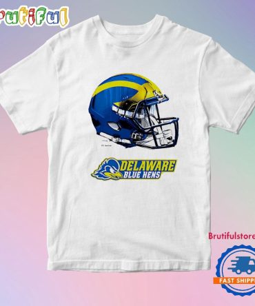 Delaware Fightin’ Blue Hens Dripping Football Helmet T Shirt