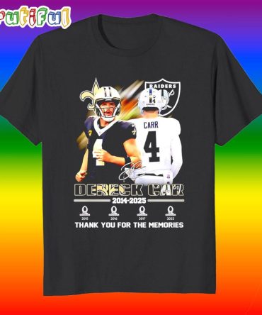 Derek Carr 2014 2025 Las Vegas Raiders Thank You Signature T Shirt