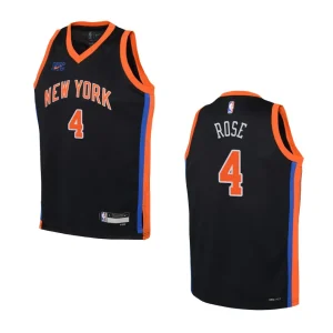 Youth New York Knicks 2022-23 City Edition Derrick Rose Black Jersey - Alzaintravels
