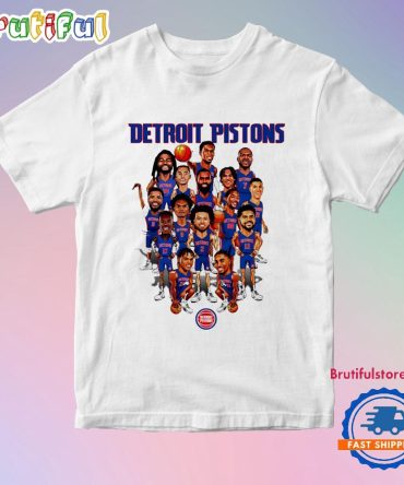 Detroit Pistons 2024-25 Roster Caricature T Shirt