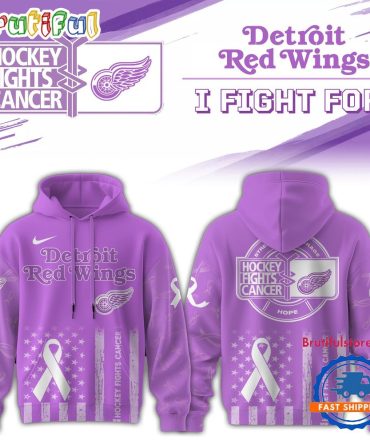 Detroit Red Wings 2025 Nhl Hockey Fights Cancer Limited Edition Hoodie Shirt