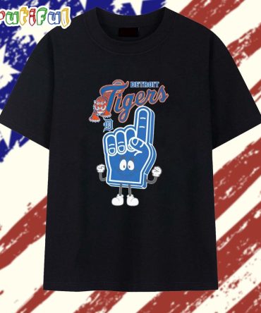 Detroit Tigers Baseball Foam Finger Hand T Shirt