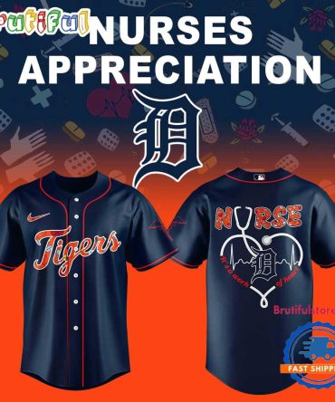 Detroit Tigers Nurses Appreciation Navy Blue Jersey Shirt