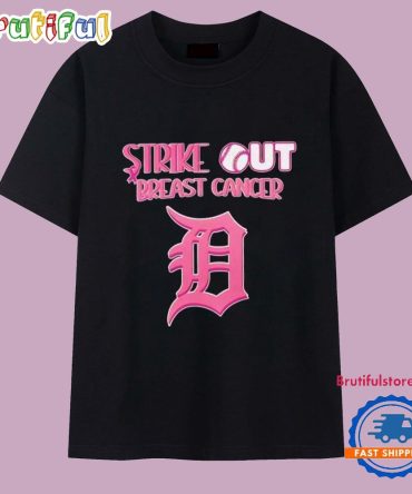 Detroit Tigers Strike Out Breast Cancer Awareness Month T Shirt