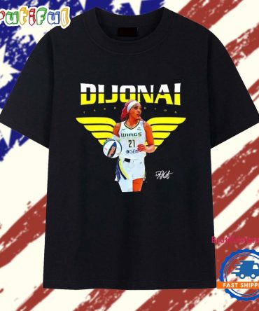 Dijonai Carrington Portrait Signature Dallas Wings T Shirt
