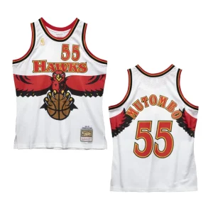 Atlanta Hawks Dikembe Mutombo 1996-97 Hardwood Classics Jersey White - Alzaintravels