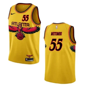 Dikembe Mutombo Atlanta Hawks City Edition Throwback Jersey Yellow - Alzaintravels