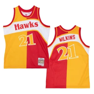 Dominique Wilkins Atlanta Hawks 1986-87 Split Hardwood Classics Jersey Yellow Red - Alzaintravels
