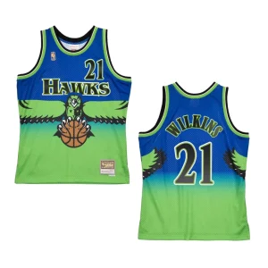 Dominique Wilkins Atlanta Hawks Reload 2.0 Hardwood Classics Jersey Blue - Alzaintravels
