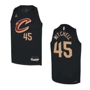 2022-23 Cleveland Cavaliers Youth Statement Edition Donovan Mitchell Black Jersey - Alzaintravels