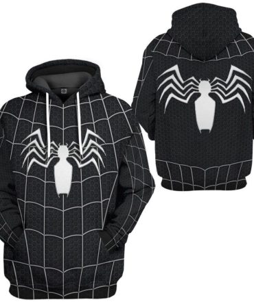 Spiderman Hoodie Marvel Spider Man Venom Costume T-Shirt Black Unisex