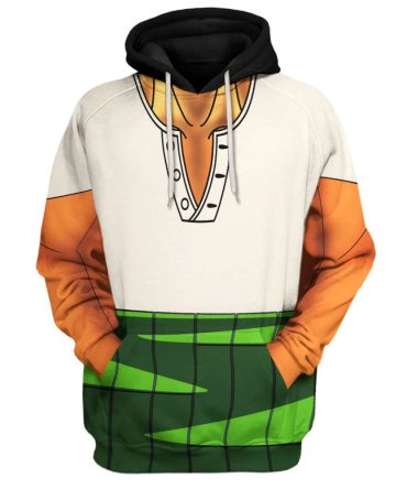 One Piece Hoodie One Piece Roronoa Zoro Character Costume T-Shirt White Green Unisex
