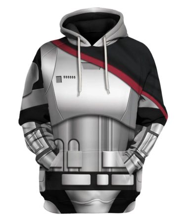 Star Wars Hoodie Captain Phasma’S Armor Costume Star Wars Cosplay T-Shirt Black Silver Unisex Adults