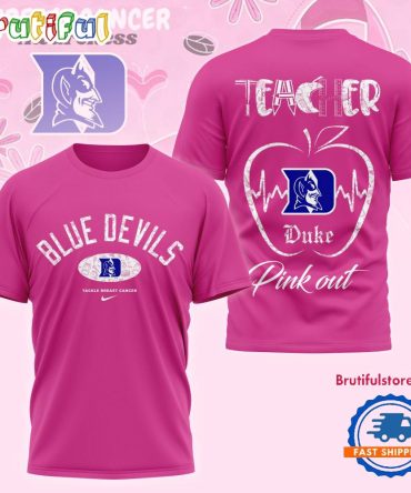Duke Blue Devils 2025 Ncaa Teacher Tackle Breast Cancer Unisex 3D Shirt