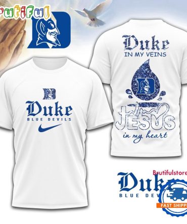 Duke Blue Devils Jesus In My Heart Unissex 3D Shirt