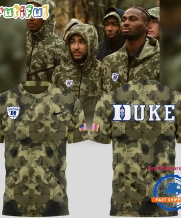 Duke Blue Devils Men'S Basketball 2025 Military Appreciation Camo T Shirt