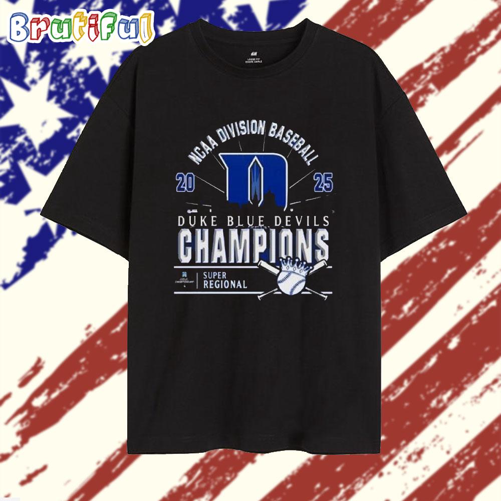 Duke Blue Devils Ncaa Division Baseball 2025 Champions Regional Skyline T Shirt