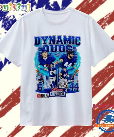 Dynamic Duos Jaxson Dart And Cam Skattebo New York Giants Football Comic T Shirt