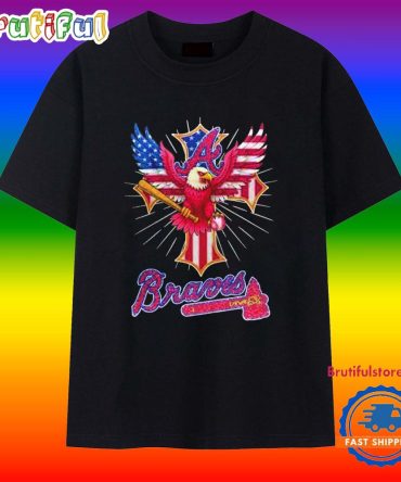 Eagle Baseball Atlanta Braves American Flag 2025 T Shirt