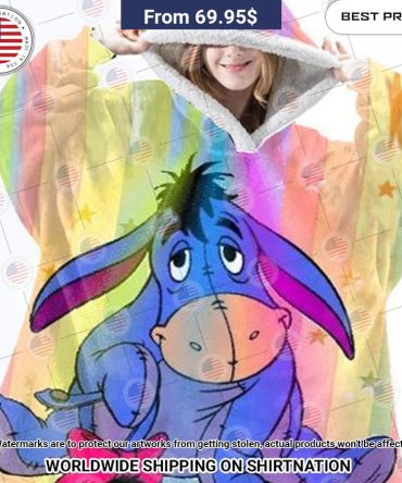 Eeyore Rainbow Hoodie Blanket