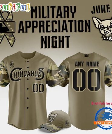 El Paso Chihuahuas Military Appreciation Night 2025 Custom Baseball Jersey