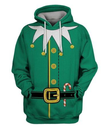 Christmas Elf Hoodie Elf Christmas Elf Costume Green Yellow Hoodie