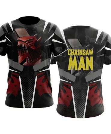 Chainsaw Man T-Shirt Chainsaw Man Denji Logo T-Shirt Black Red Unisex
