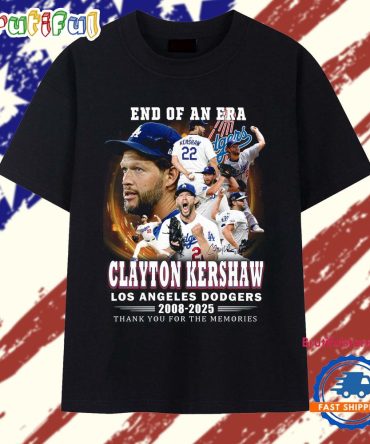 End Of An Era Clayton Kershaw Los Angeles Dodgers 2005-2025 T Shirt