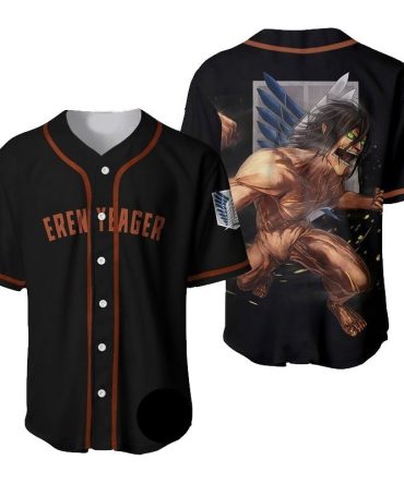 Anime Titan Baseball Jersey - Dynamic Eren Design, Premium Quality, Unisex