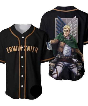 Erwin Smith Anime Baseball Jersey - Attack On Titan Themed Shirt For Fans