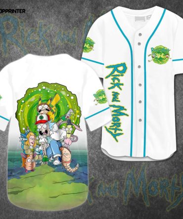 Rick And Morty Baseball Jersey - Vibrant Cartoon Design - Perfect Gift For Fans!
