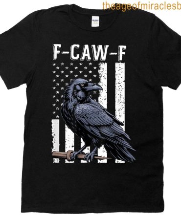 F-Caw-F Black Crow Black Bird Retro Usa Flag Vintage F-Caw-F T-Shirt