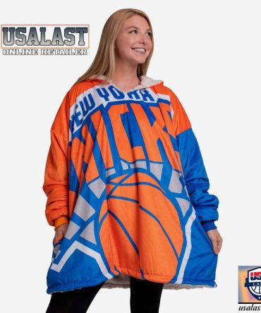 New York Knicks Big Logo Blanket Hoodie Hoodie Blanket