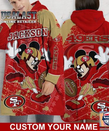 New Personalized San Francisco 49Ers Mickey Mouse Snug Hoodie