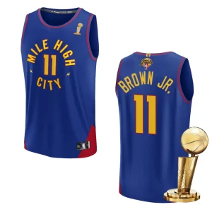 Denver Nuggets 2023 NBA Finals Champions Bruce Brown Jr. Fastbreak Player Blue Jersey - Alzaintravels