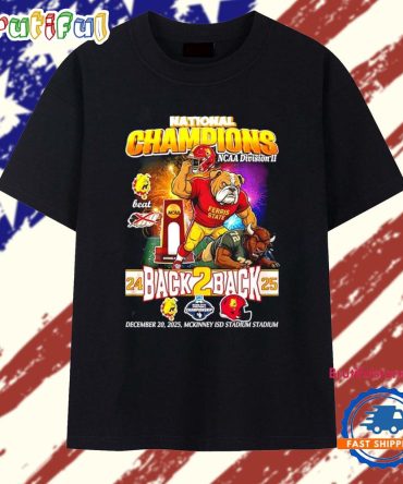 Ferris State Bulldogs Back To Back 2025 National Champions Mascot T Shirt