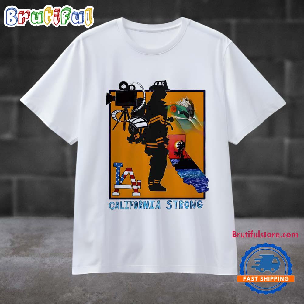 Firefighter Los Angeles California Relief Strong T Shirt