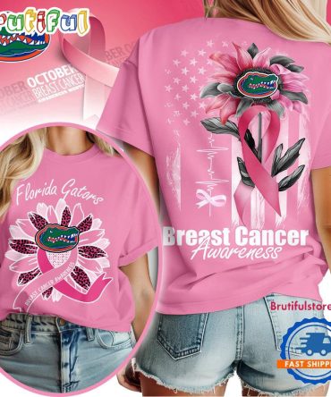 Florida Gators 2025 Ncaa Breast Cancer Sunflowers Unisex 3D Shirt