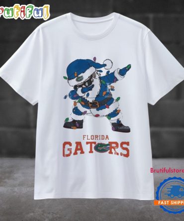 Florida Gators Dabbing Santa Claus Ugly Christmas Light T Shirt