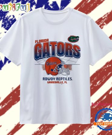 Florida Gators Football Rowdy Reptiles Gainesville Helmet Grid T Shirt