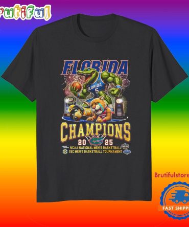 Florida Gators Men'S Basketball 2025 Champions Mascot T Shirt