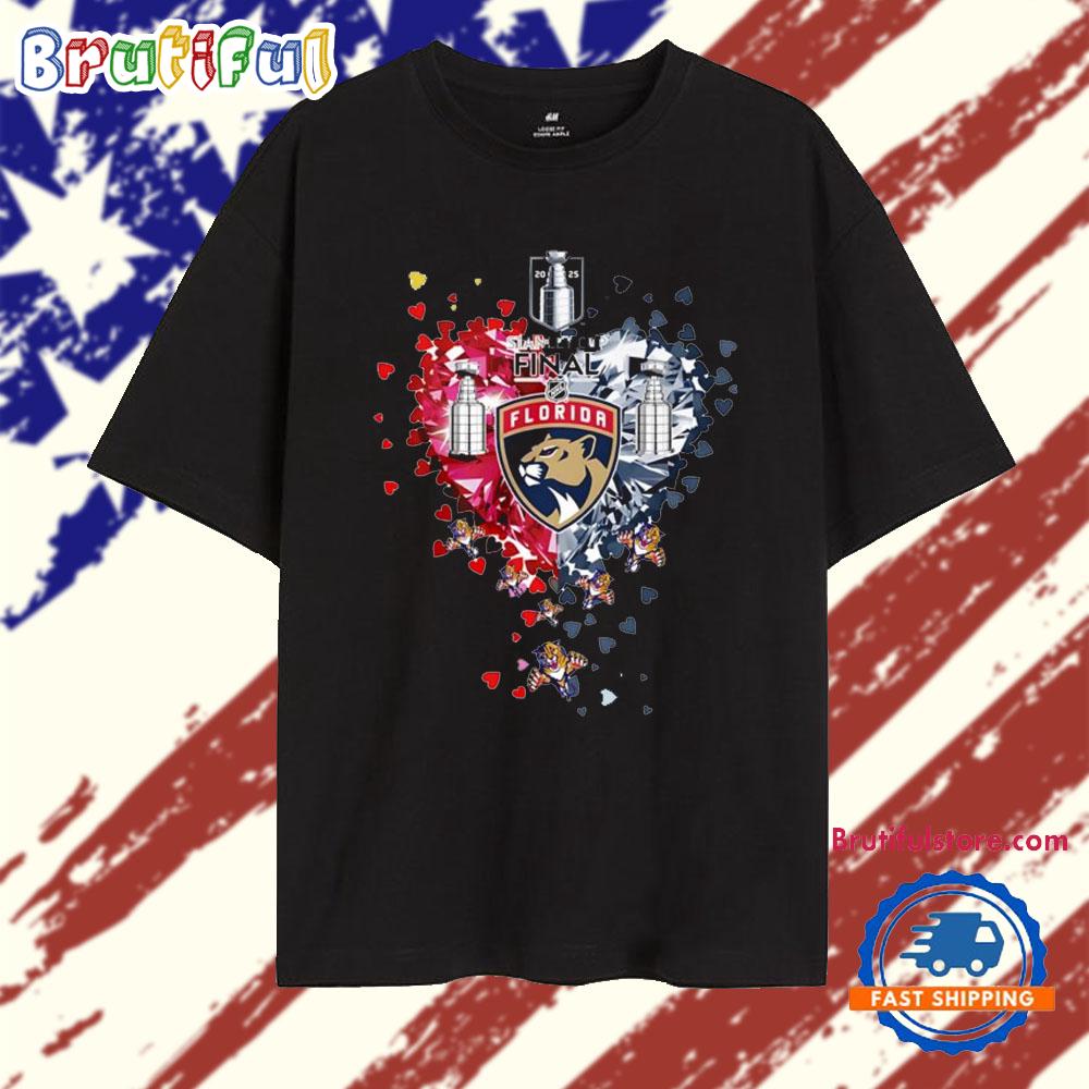 Florida Panthers 2025 Stanley Final Heart Diamond T Shirt