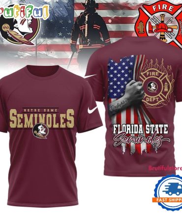 Florida State Seminoles 2025 Ncaa Firefighter American Flag 3D Shirt