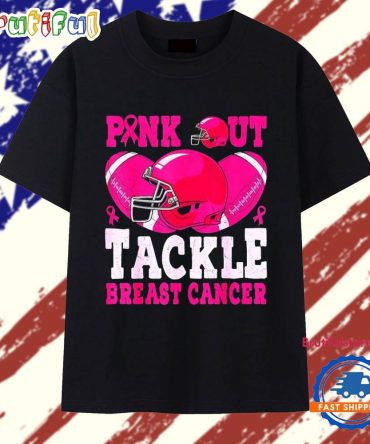 Football Pink Out Tackle Breast Cancer T Shirt