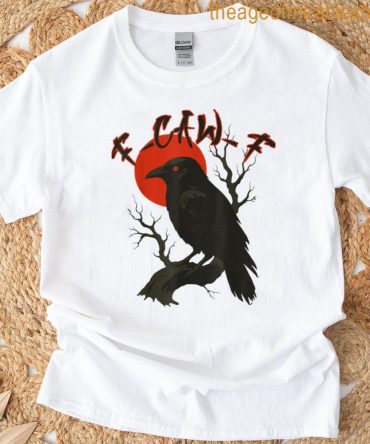 Funny F Caw F Raven Bird Retro Graphic F-Caw-F Crow Pun T-Shirt