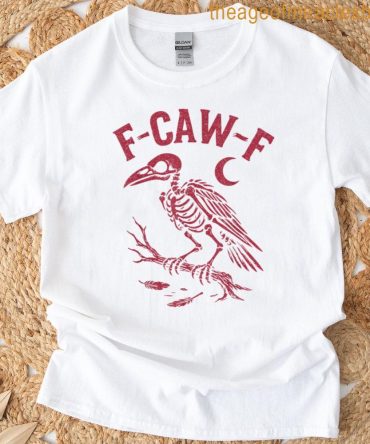 Funny Skeleton Raven F Caw F Vintage Bird Skull F-Caw-F T-Shirt