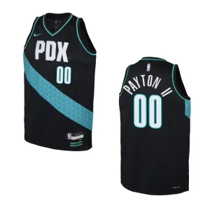 Portland Trail Blazers 2022-23 City Edition Youth Gary Payton II Black Jersey - Alzaintravels