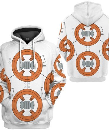Star Wars T-Shirt Star Wars Bb8 Robot Costume 3D White Orange T-Shirt Hoodie