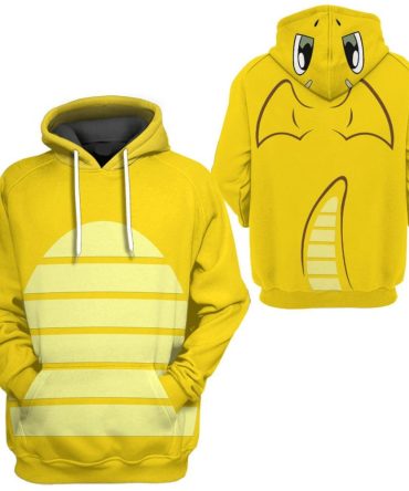 Pokemon Hoodie Dragonite Pokemon Cosplay T-Shirt Yellow Unisex Adults New Release